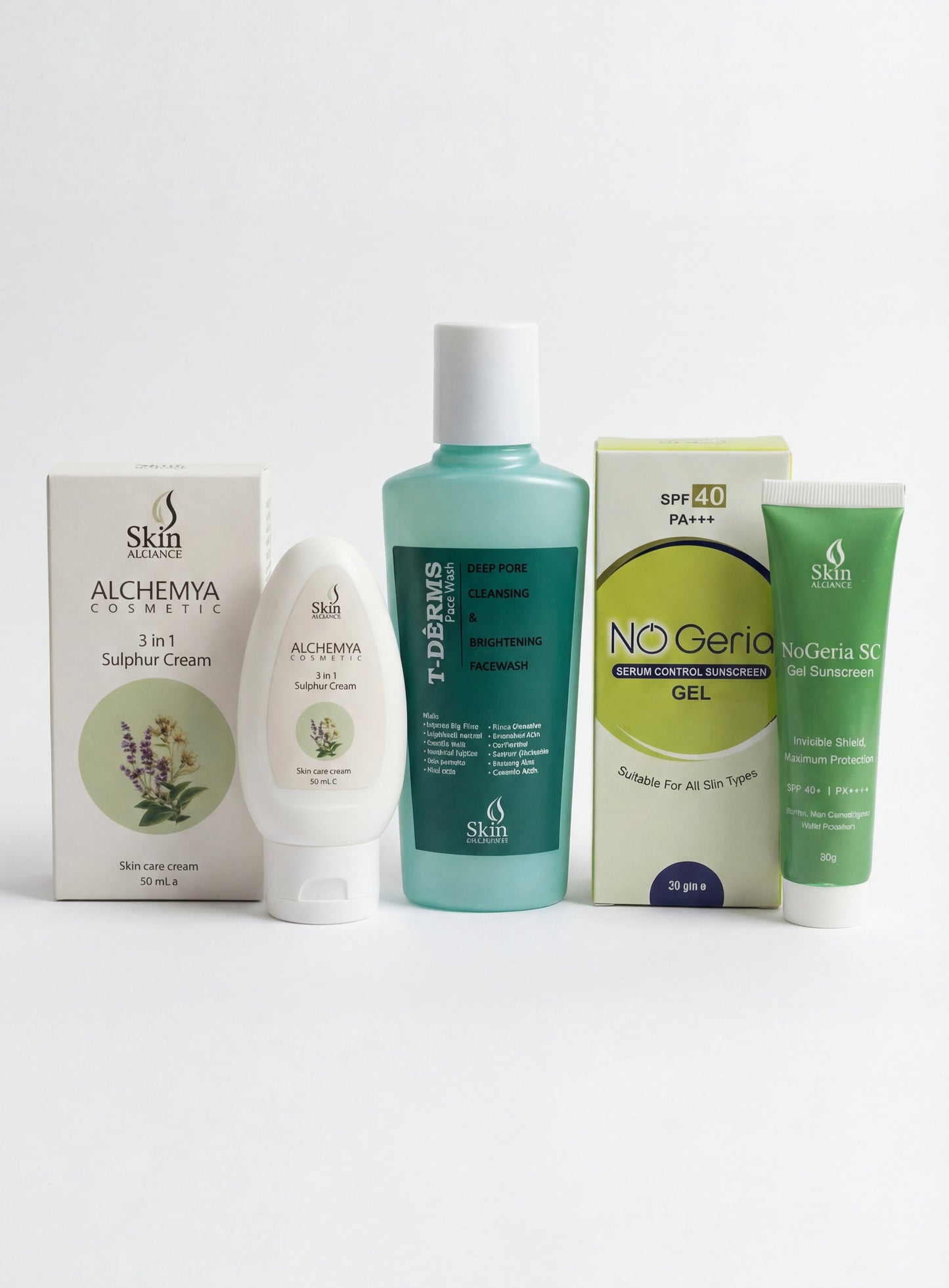 Alliance Acne Clear Bundle – Acne, Oily Skin & Acne Marks Treatment Kit (Facewash, Cream & Sunscreen)