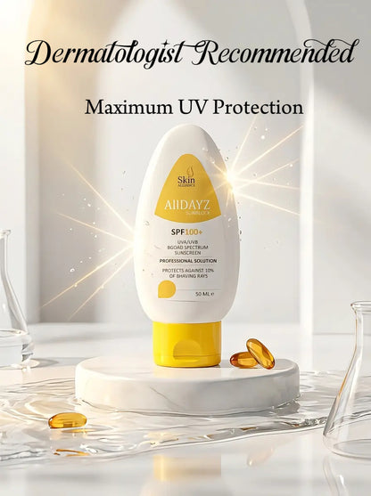 Alldayz Sunblock SPF 100 | Broad Spectrum UVA/UVB Sunscreen | Water-Resistant, Non-Greasy Daily Sun Protection