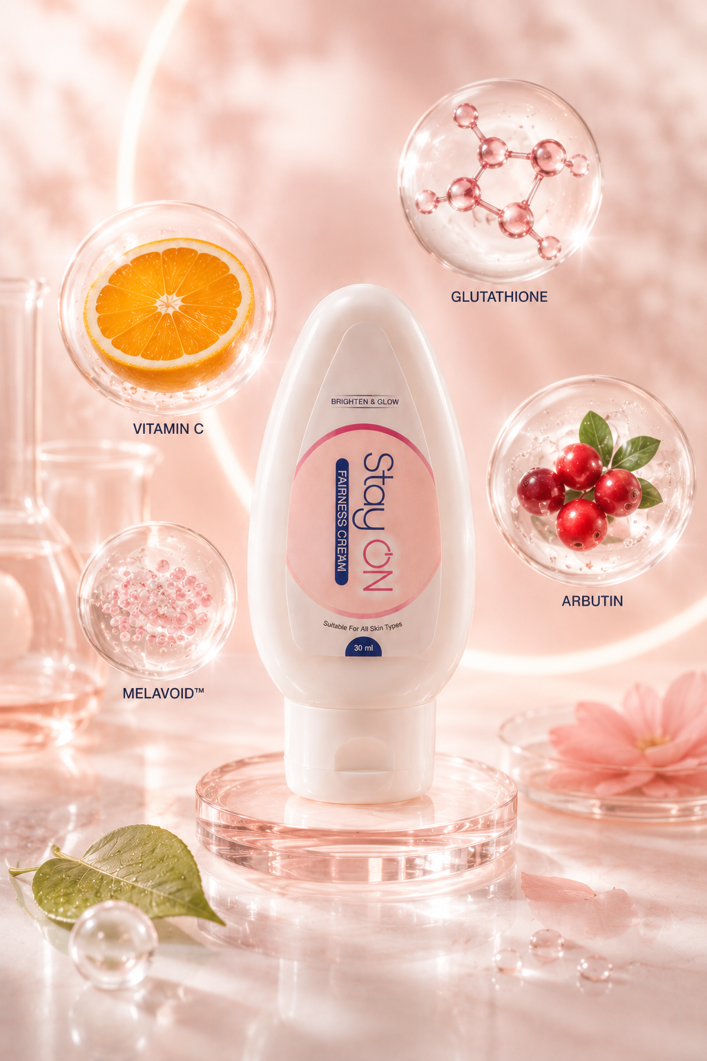 StayON Fairness & Glow Cream | Glutathione, Vitamin C, Arbutin & Melavoid | For Melasma, Pigmentation & Uneven Skin Tone