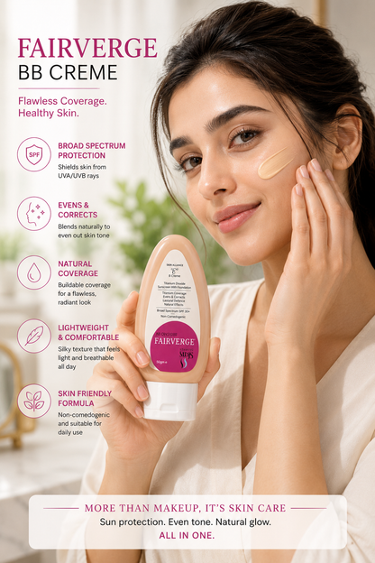 Fairverge BB Cream SPF 30+ | Sunscreen with Foundation | Natural Coverage & Even Skin Tone