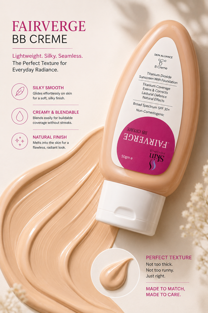 Fairverge BB Cream SPF 30+ | Sunscreen with Foundation | Natural Coverage & Even Skin Tone