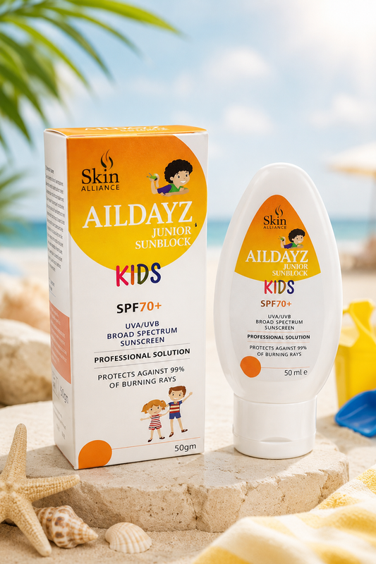 Alldayz Junior Sunblock SPF 70 | Kids Broad Spectrum UVA/UVB Sunscreen | Gentle, Water-Resistant Daily Sun Protection