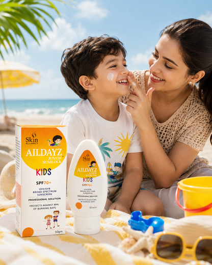 Alldayz Junior Sunblock SPF 70 | Kids Broad Spectrum UVA/UVB Sunscreen | Gentle, Water-Resistant Daily Sun Protection