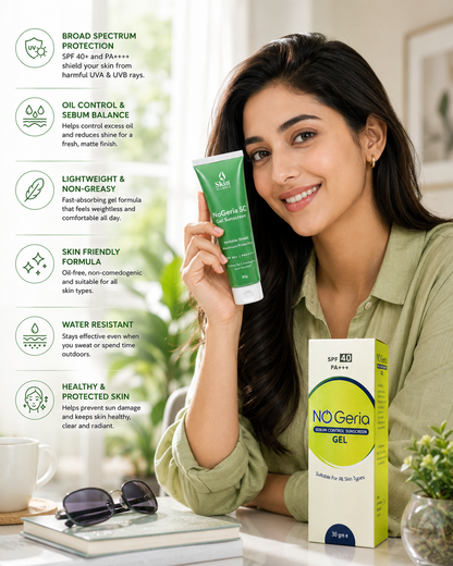 NoGeria SC Gel Sunscreen SPF 40+ | Oil-Free, No perfume, Water-Resistant Gel Sunscreen | Broad Spectrum UVA/UVB Protection