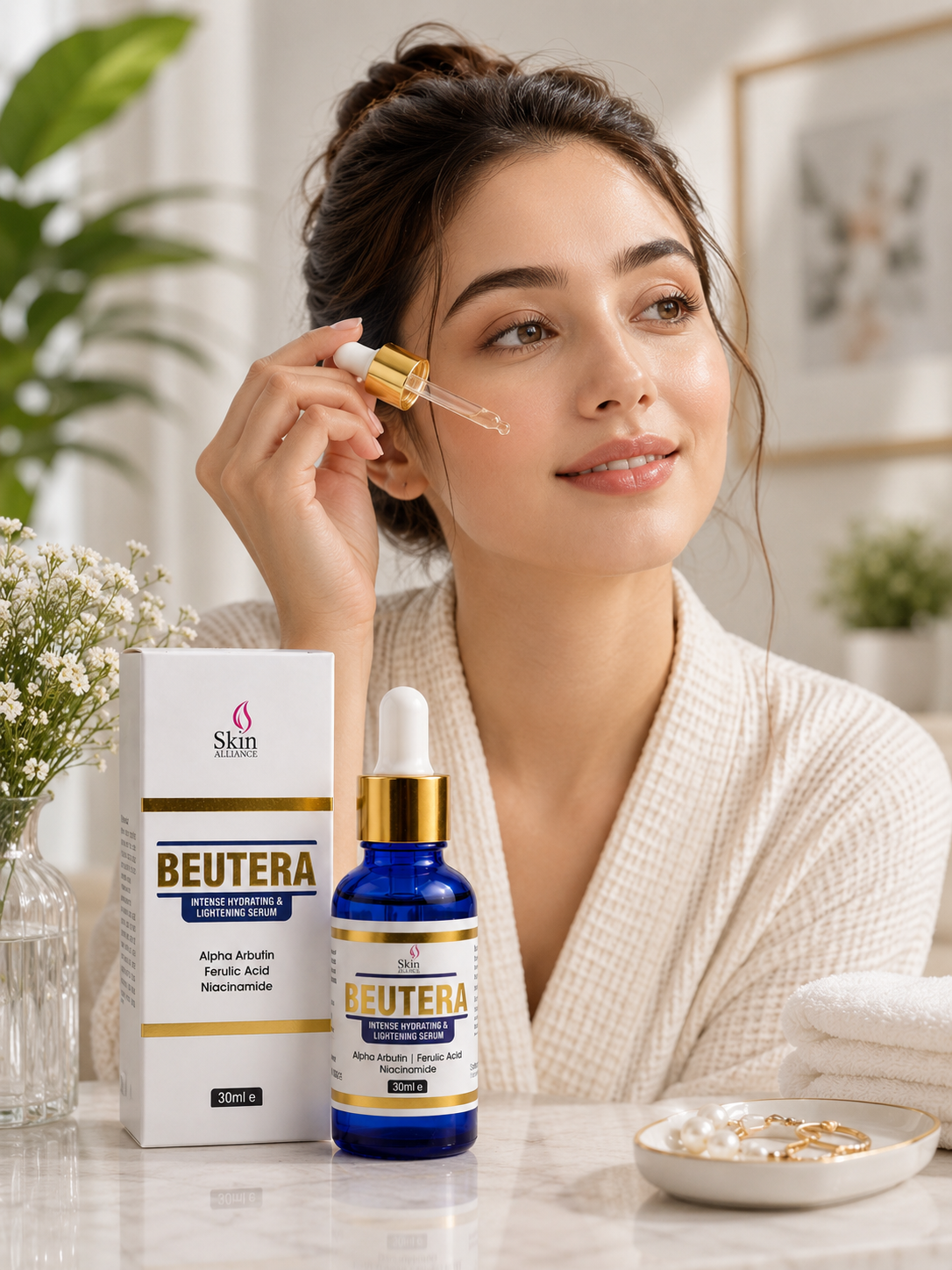 Beutera Intense Hydrating & Brightening Serum | Hyaluronic Acid, Niacinamide & Arbutin| Deep Hydration & Skin Barrier Support
