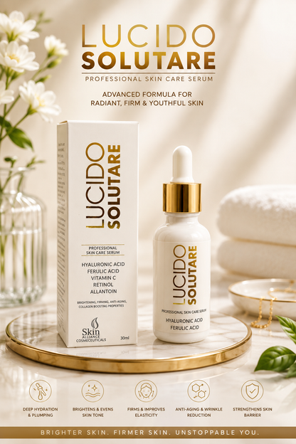 Lucido Solutare Professional Skin Care Serum | Hyaluronic Acid, Vitamin C & Retinol | Hydrating, Brightening & Anti-Aging Face Serum