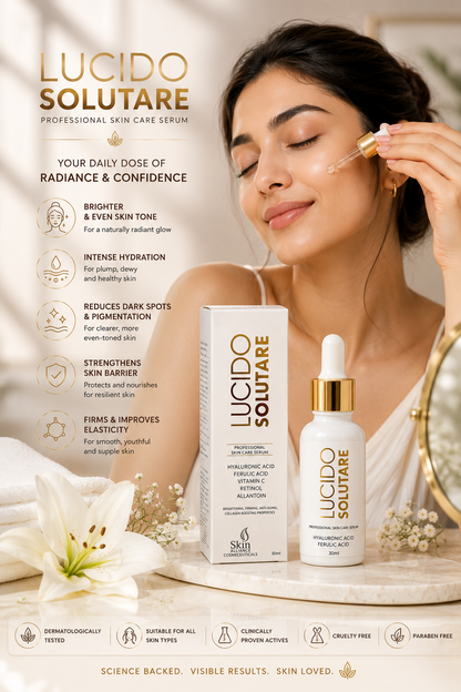 Lucido Solutare Professional Skin Care Serum | Hyaluronic Acid, Vitamin C & Retinol | Hydrating, Brightening & Anti-Aging Face Serum