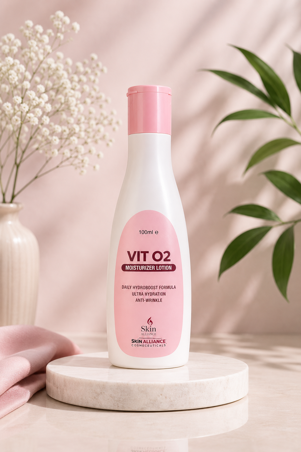 VIT O2 Moisturizer Lotion | Daily Hydrating Face & Body Lotion for Dry & Sensitive Skin | Deep Moisture, Skin Nourishment & Anti-Wrinkle Care | 100ml