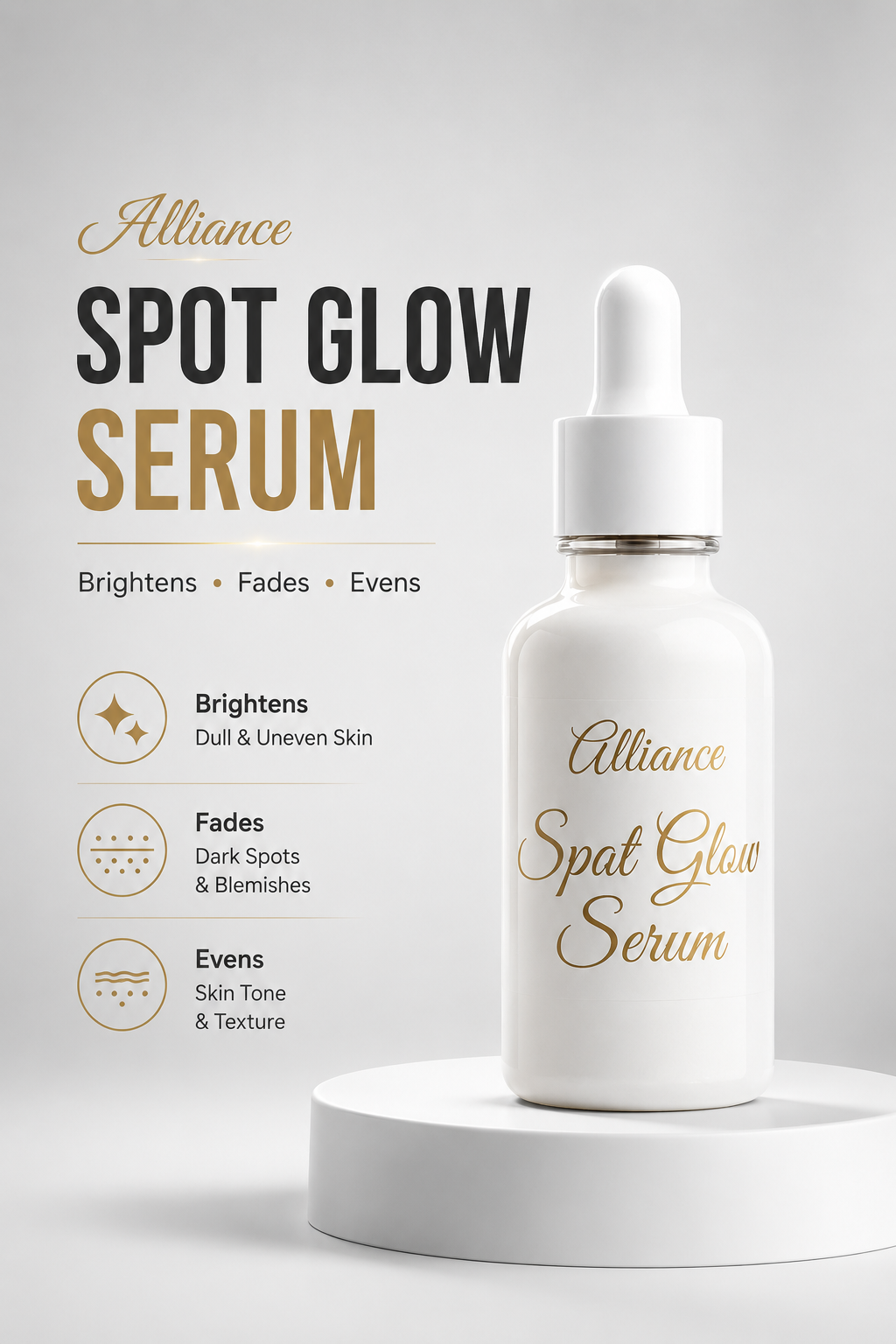 Spot Glow Serum – Brightening & Glowing Face Serum with Rice Extract, Collagen & Hyaluronic Acid