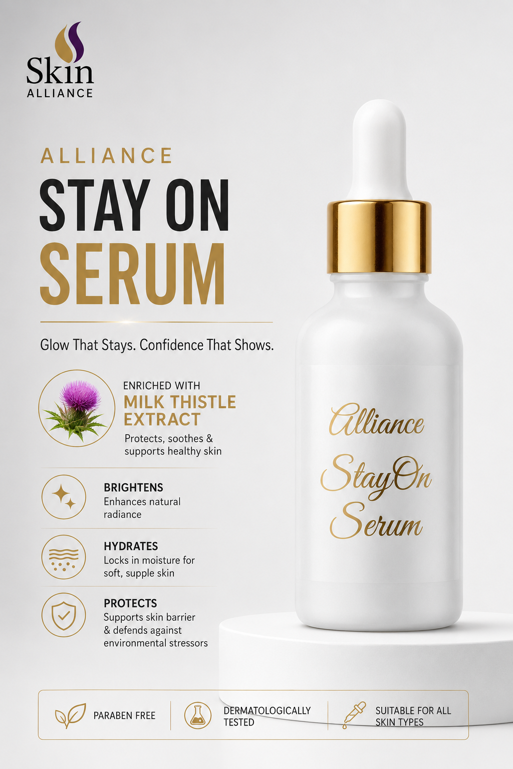 StayOn™ Silymarin Serum | Luxury Antioxidant Brightening Serum