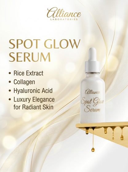 Spot Glow Serum – Brightening & Glowing Face Serum with Rice Extract, Collagen & Hyaluronic Acid