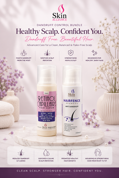 Dandruff Control Bundle – Hairfence Anti Dandruff Shampoo & Retinol Capillaire Hair Serum