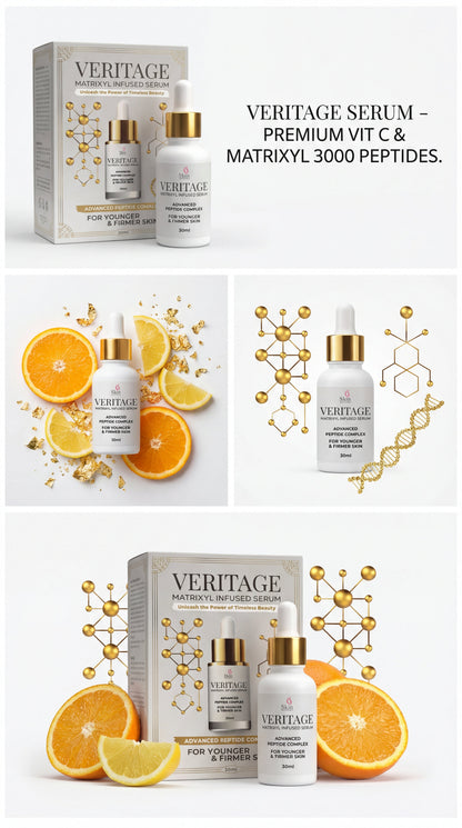 Veritage Matrixyl® 3000 Peptides Serum | Vitamin C Face Serum | Anti-Aging, Firming & Skin Brightening
