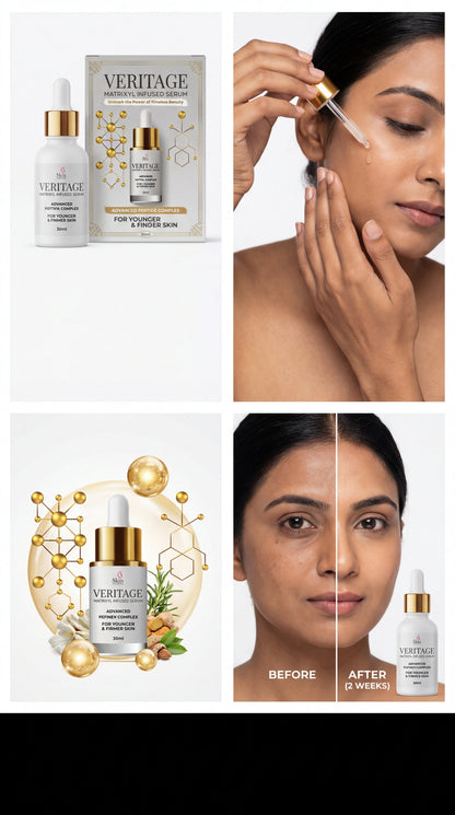 Veritage Matrixyl® 3000 Peptides Serum | Vitamin C Face Serum | Anti-Aging, Firming & Skin Brightening