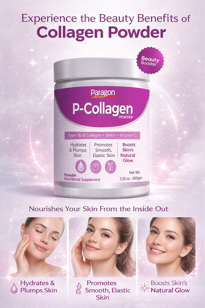 P-Collagen Powder – Hydrolyzed Collagen Supplement for Skin Glow, Hair & Joints