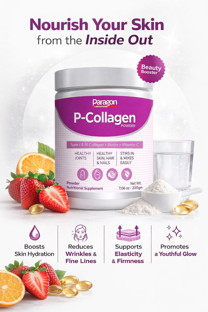 P-Collagen Powder – Hydrolyzed Collagen Supplement for Skin Glow, Hair & Joints