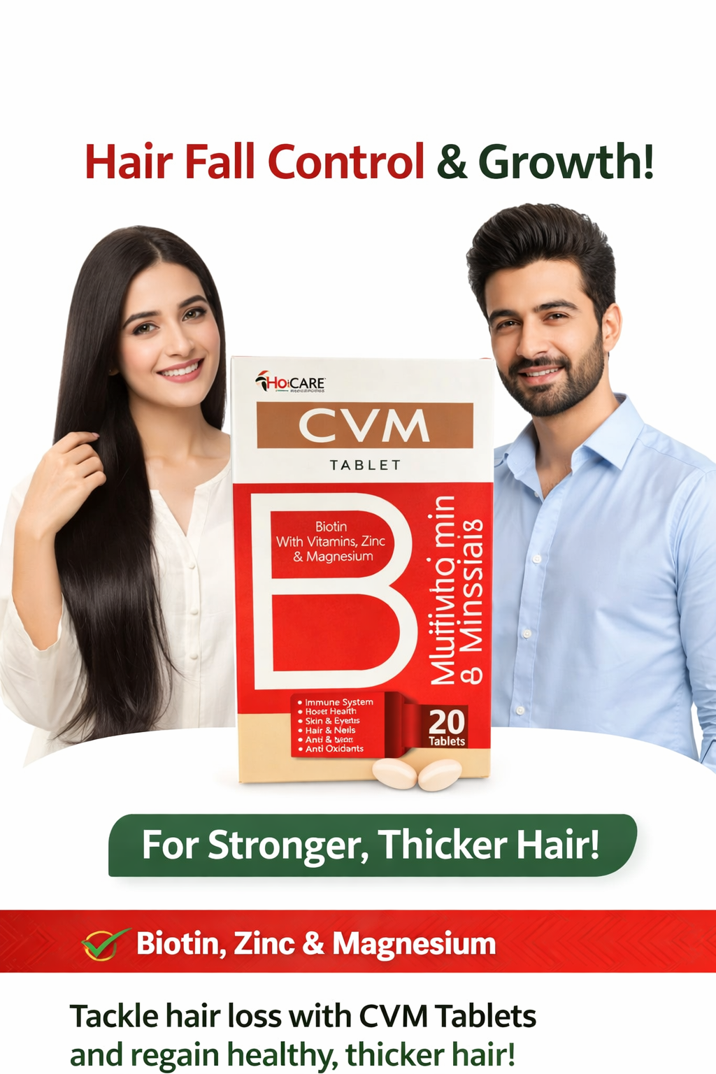 Tab CVM Hair Tablets – Hair Growth, Strength & Anti Hair Fall Support Supplement