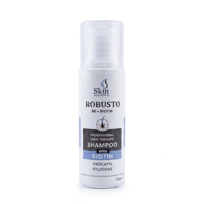 Robusto Professional Hair Therapy Shampoo with Biotin, Procapil, Xylishine & Vitamin B6 | Hair Growth, Hair Fall Control, Stronger & Thicker Hair | Sulfate-Free Daily Shampoo | 120ml
