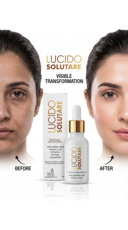 Lucido Solutare Professional Skin Care Serum | Hyaluronic Acid, Vitamin C & Retinol | Hydrating, Brightening & Anti-Aging Face Serum