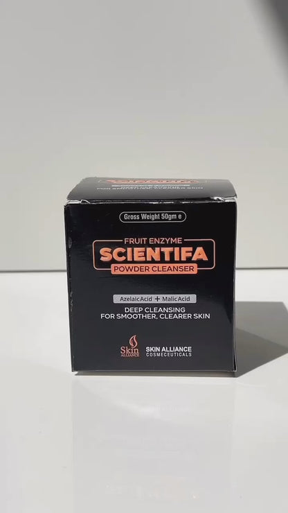 Scientifa Fruit Enzyme Powder Cleanser | Azelaic Acid & Malic Acid Exfoliating Face Cleanser for Brightening, Smooth Skin & Gentle Pore Cleansing