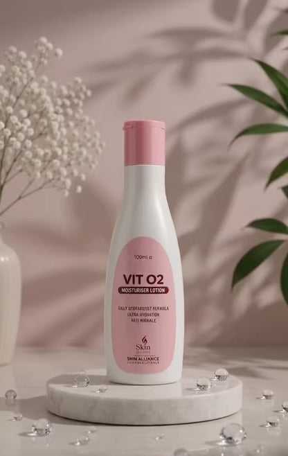 VIT O2 Moisturizer Lotion | Daily Hydrating Face & Body Lotion for Dry & Sensitive Skin | Deep Moisture, Skin Nourishment & Anti-Wrinkle Care | 100ml